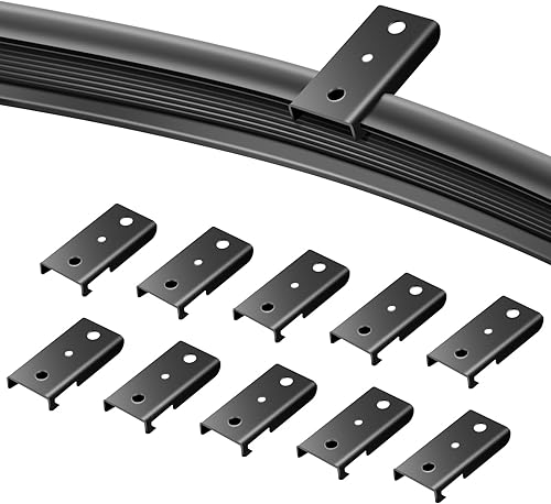 TOKPLNU Soporte de montaje en techo para riel de cortina flexible y flexible, herrajes de montaje en techo curvados negros para cortina, paquete de