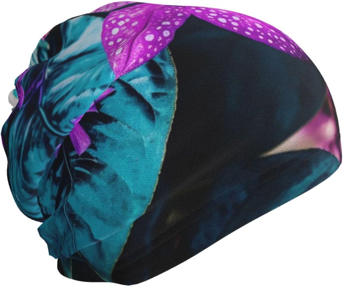 Winter Neck Warmer for Men Women, Tropical Plant Cute Purple Flowers Neck Gaiter UV Sun Protection Face Mask Windproof Cold Weather Face Cover Thermal Ski Mask Scarf for Outdoor Sports Bandana