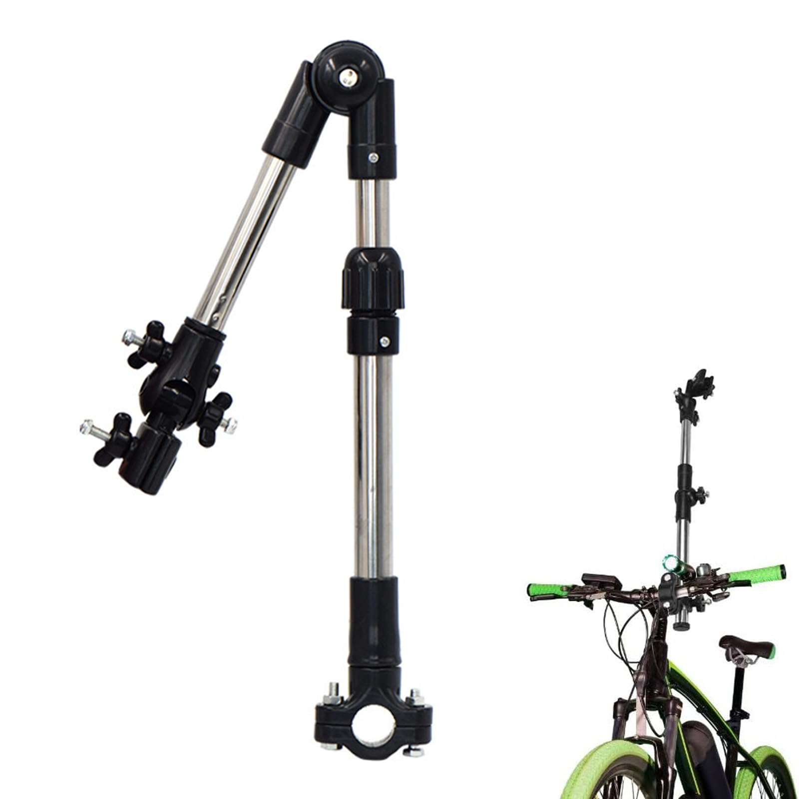 Schirmhalter Halterung,Verstellbare Schirmhalterung für Kinderwagen,Schirmhalterung,Schirmständer Edelstahl Stretch Schirmhalter für Fahrrad Kinderwagen Rollator Rollstuhl