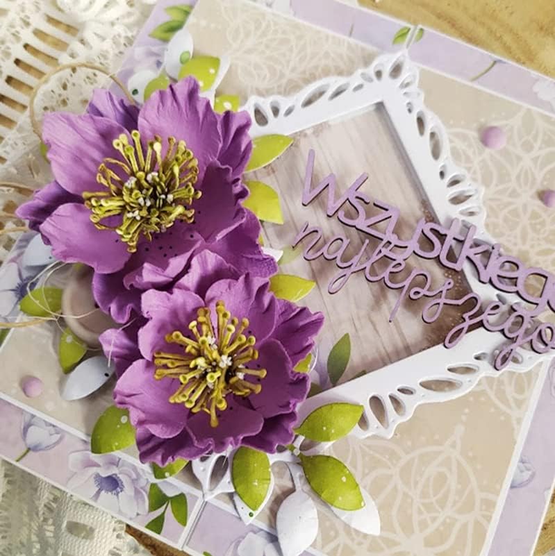 Miniatura 3 de 3 piezas de estambres para corte de metal de flores, plantilla de manualidades de bricolaje, 3 estambres para flores, tarjetas de álbumes de