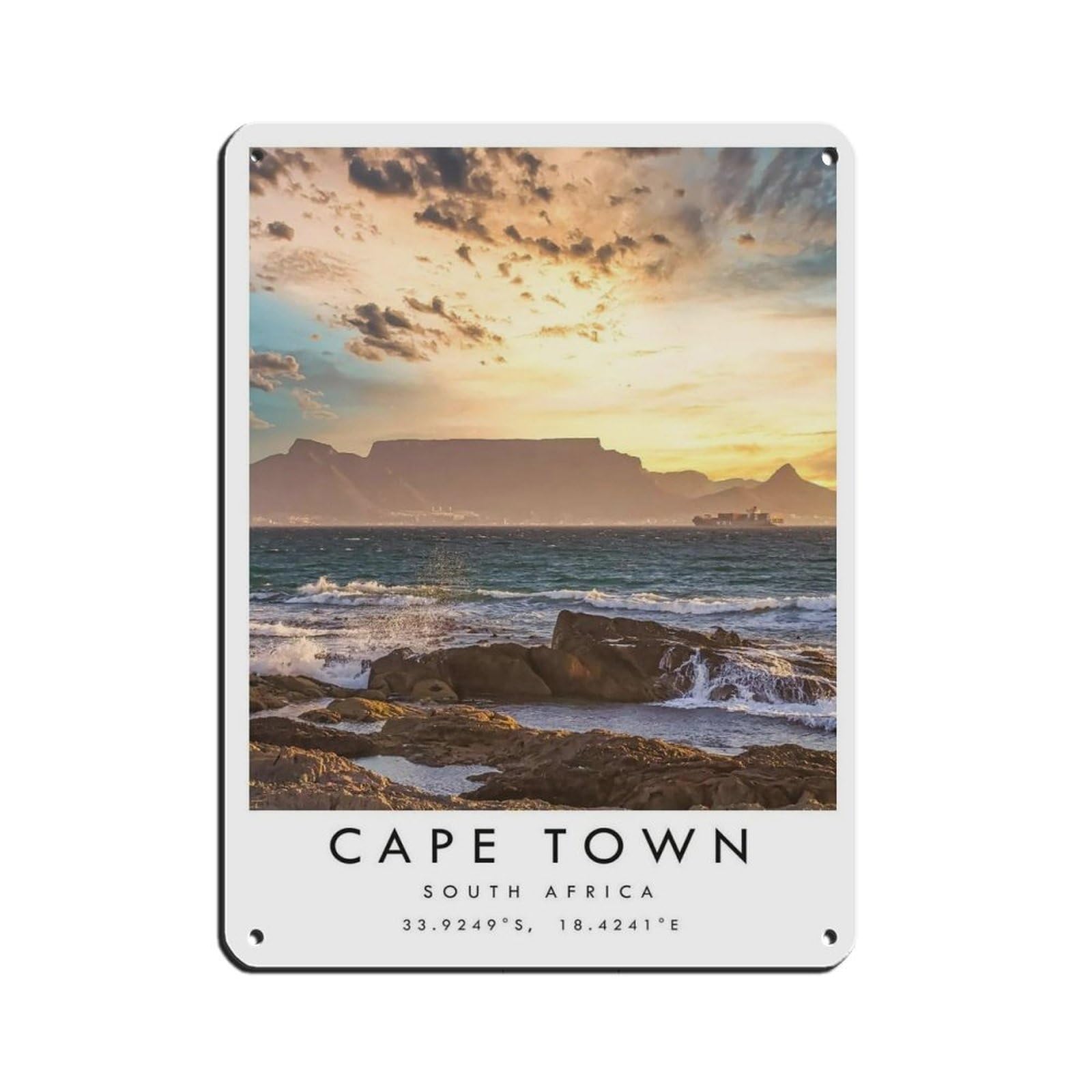 Cape Town Travel, South Africa Travel（39） Retro Poster Metal Tin Sign Chic Art Retro Iron Painting Bar People Cave Cafe Family Garage Poster Wall Decoration 12x16inch(30x40cm)