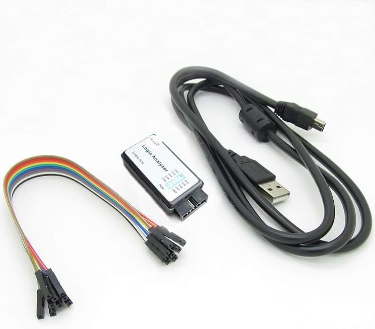 HiLetgo USB Logic Analyzer Device with EMI Ferrite Ring USB Cable 24MHz 8CH 24MHz 8 Channel UART IIC SPI Debug