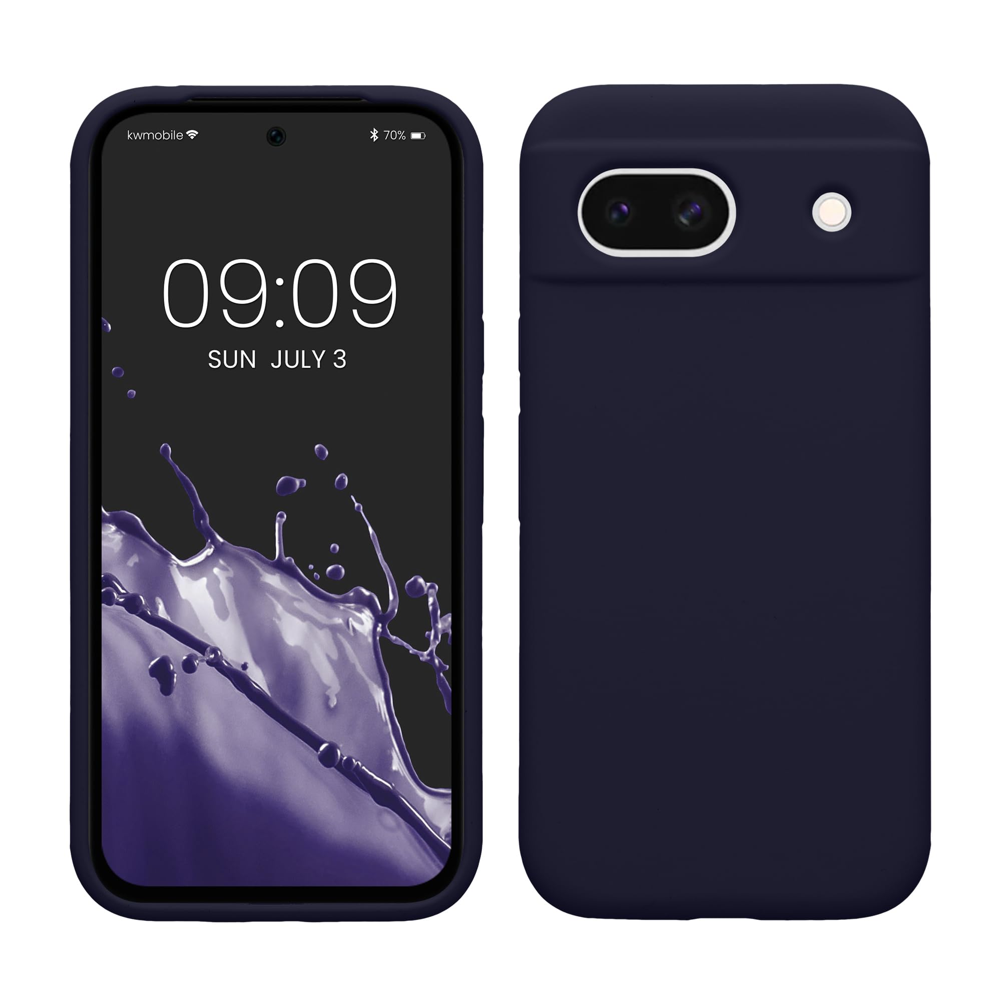 kwmobile Case Compatible with Google Pixel 8a Case - TPU Silicone Phone Cover with Soft Finish - Deep Ocean
