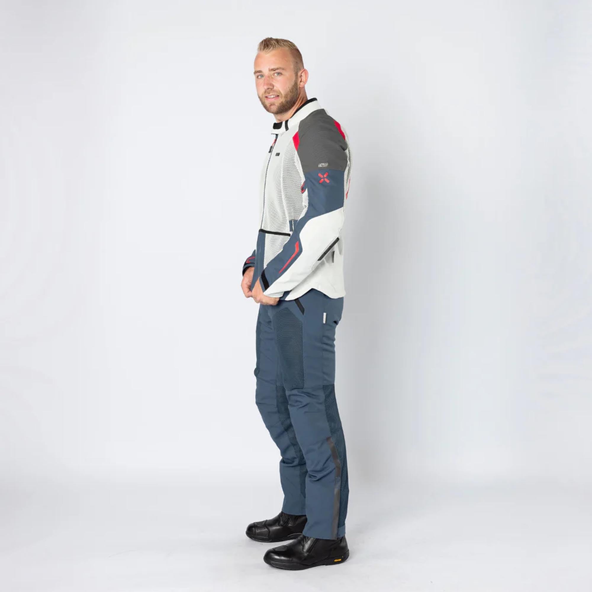 IXS Tourster-Big Air 1.0 Mesh Kurtka tekstylna motocyklowa, szary/niebieski/czerwony/piaskowy, XL