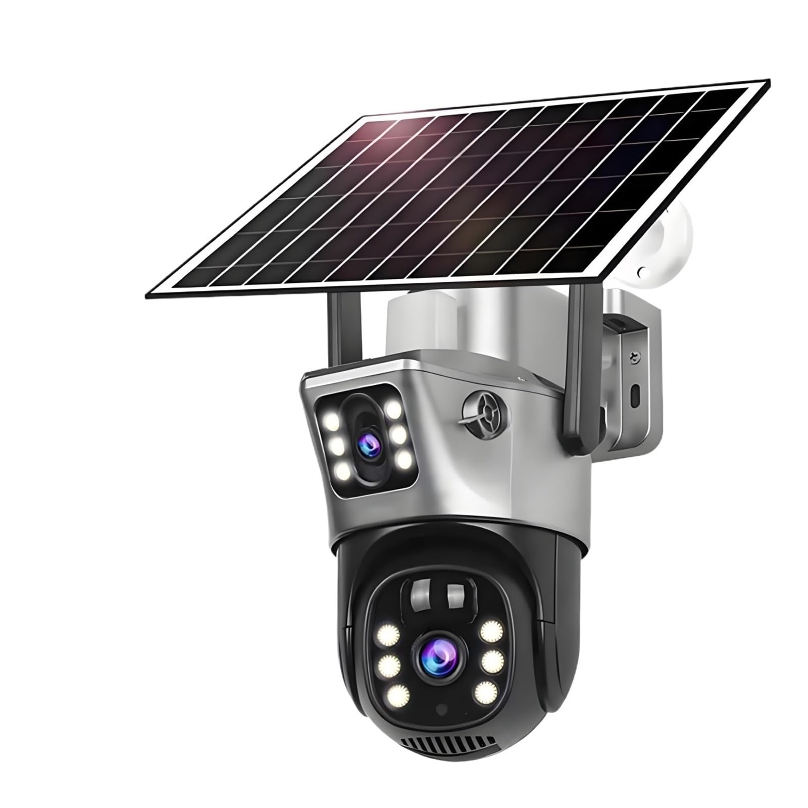 Oshpmbdlyfj Wifi Cam Add 32G 4K Wireless Wifi Solar Outdoor Camera 8Mp Dual Lens 4G Sim Ip Surveillance Cam Pir Night Vision Mobile Detection Security Cctv(Wifi Cam Add 32G)