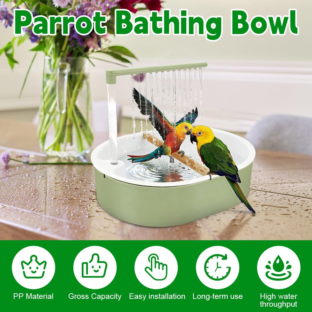 Baño Automático para Pájaros, Ducha para Pajaros, Bañera Automática para Loros, Bañera para Pájaros con Ducha, Bañera para Pajaros Automática para Jaula Periquitos Agapornis Cacatúa Y Cotorra