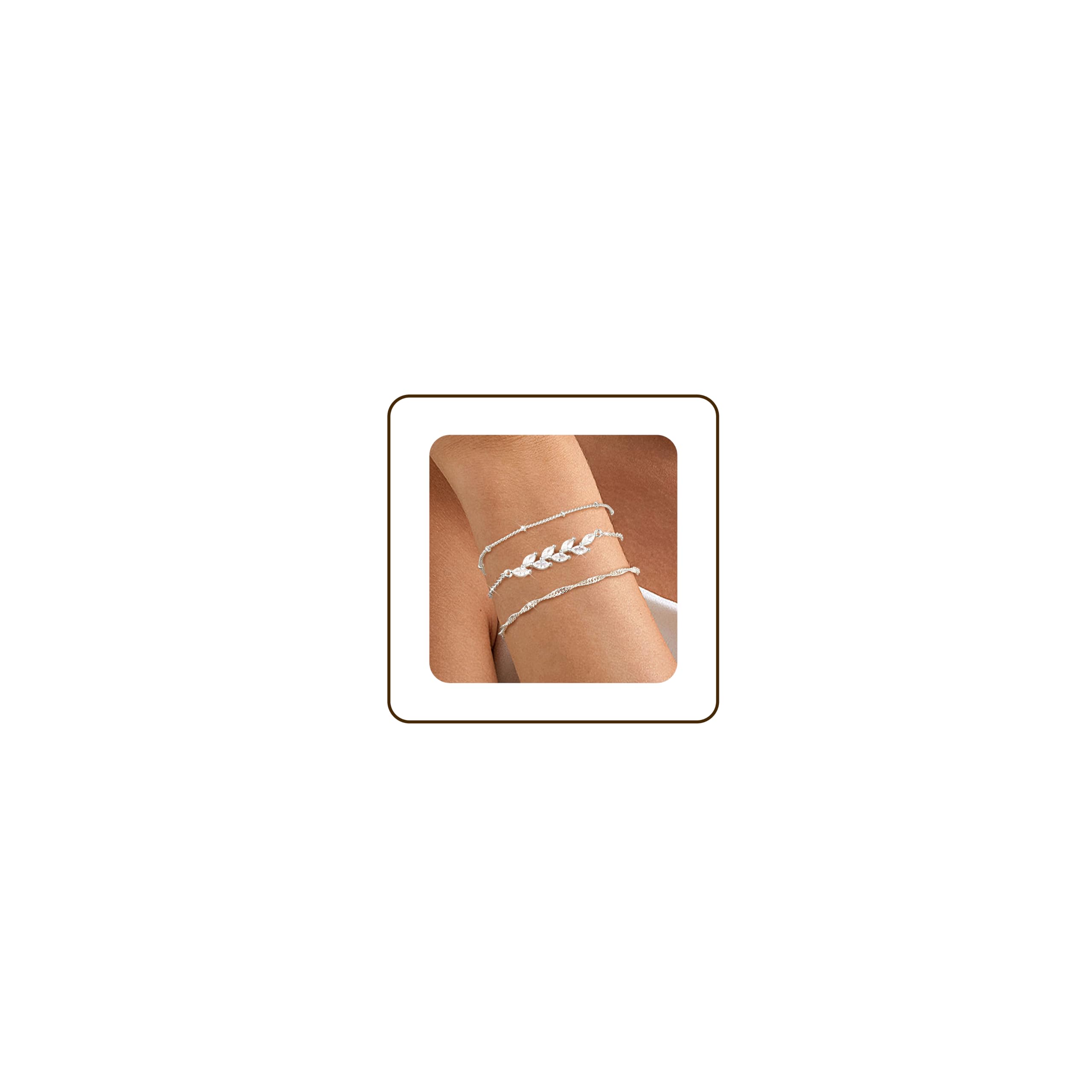 3 Piezas Pulsera Mujer Plata 925 Ajustable Apilables Pulseras Cadena de Serpiente Pulsera Plata/Oro Brazalete Mujeres Niñas Joyería Regalos