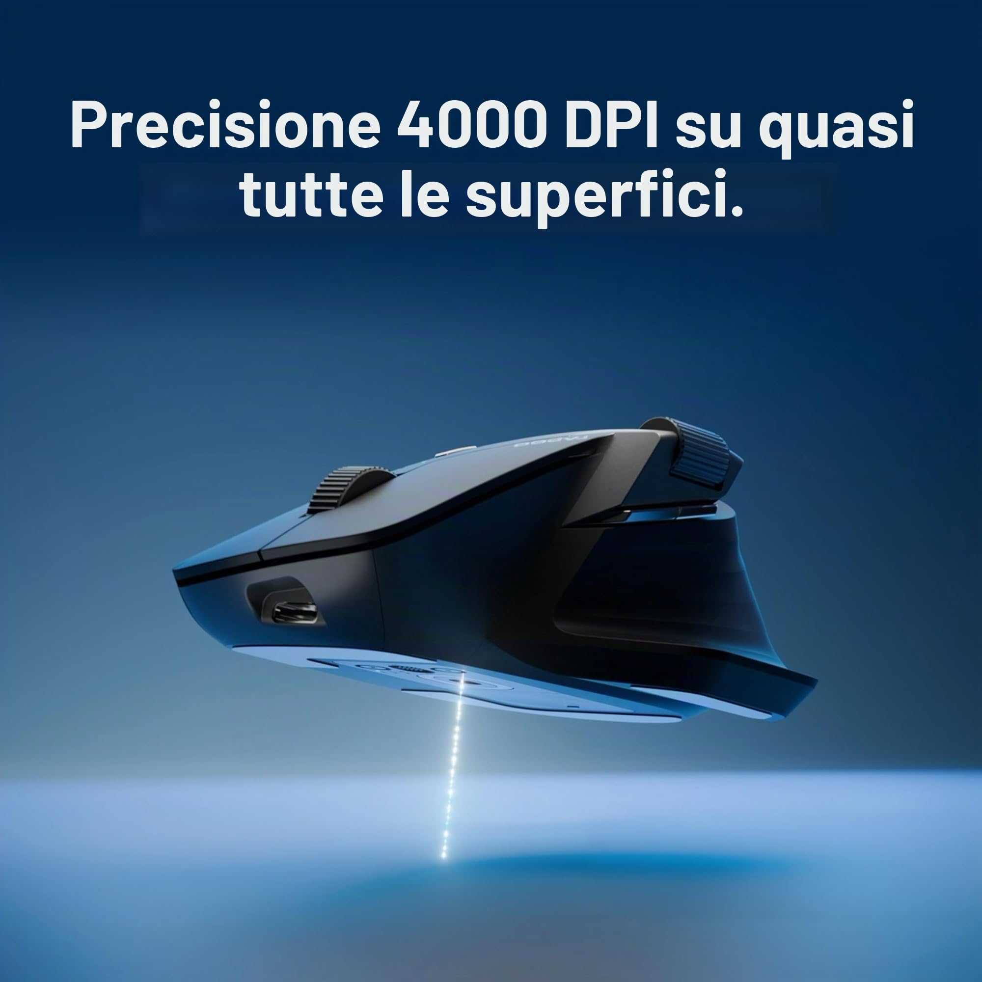 Rapoo MT760L mouse wireless wireless 4000 DPI sensore batteria ricaricabile ecologica ergonomica PC & Mac - grigio nero