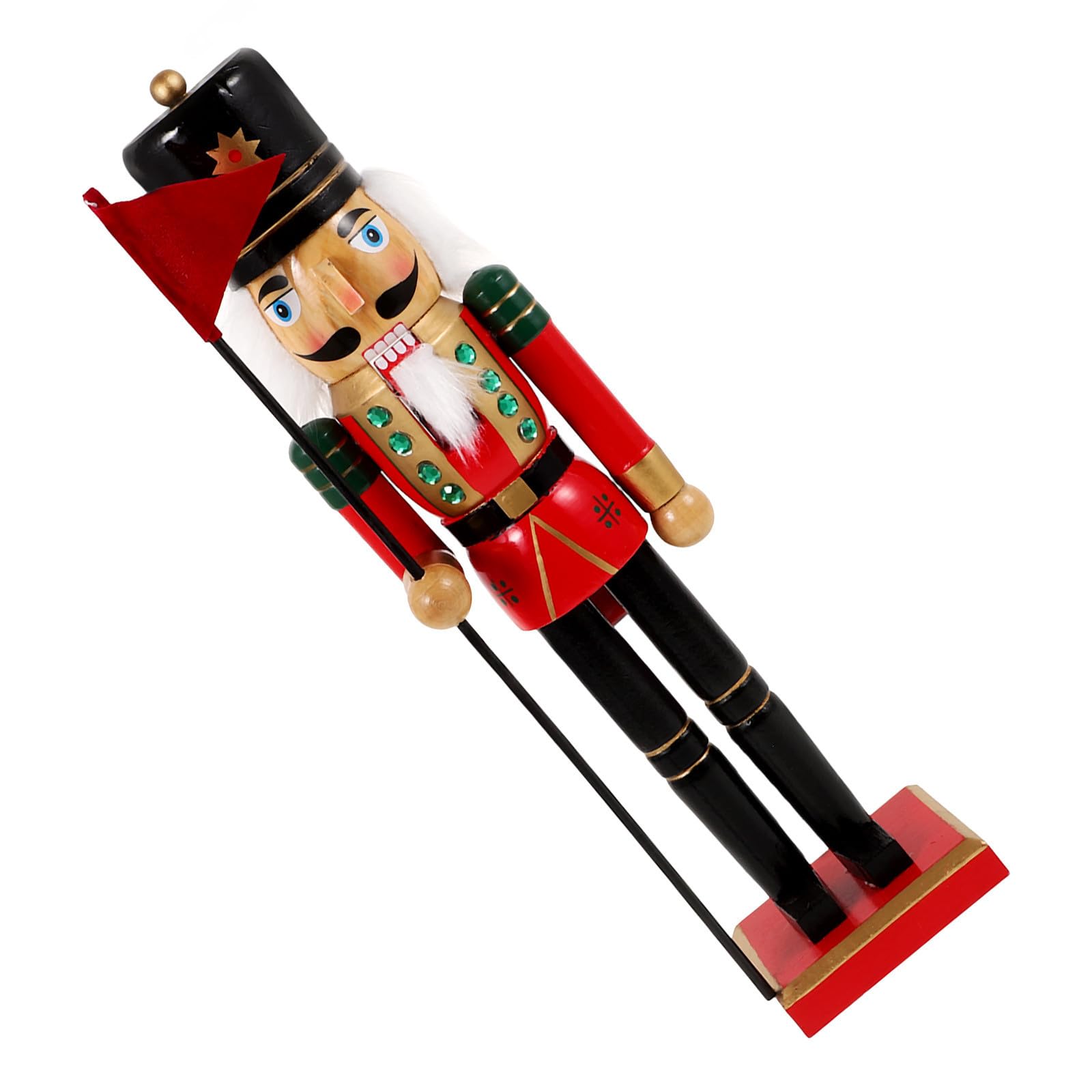 TOYANDONA 3 Piezas Cascanueces de Madera Navideños de Escritorio, Soldado
