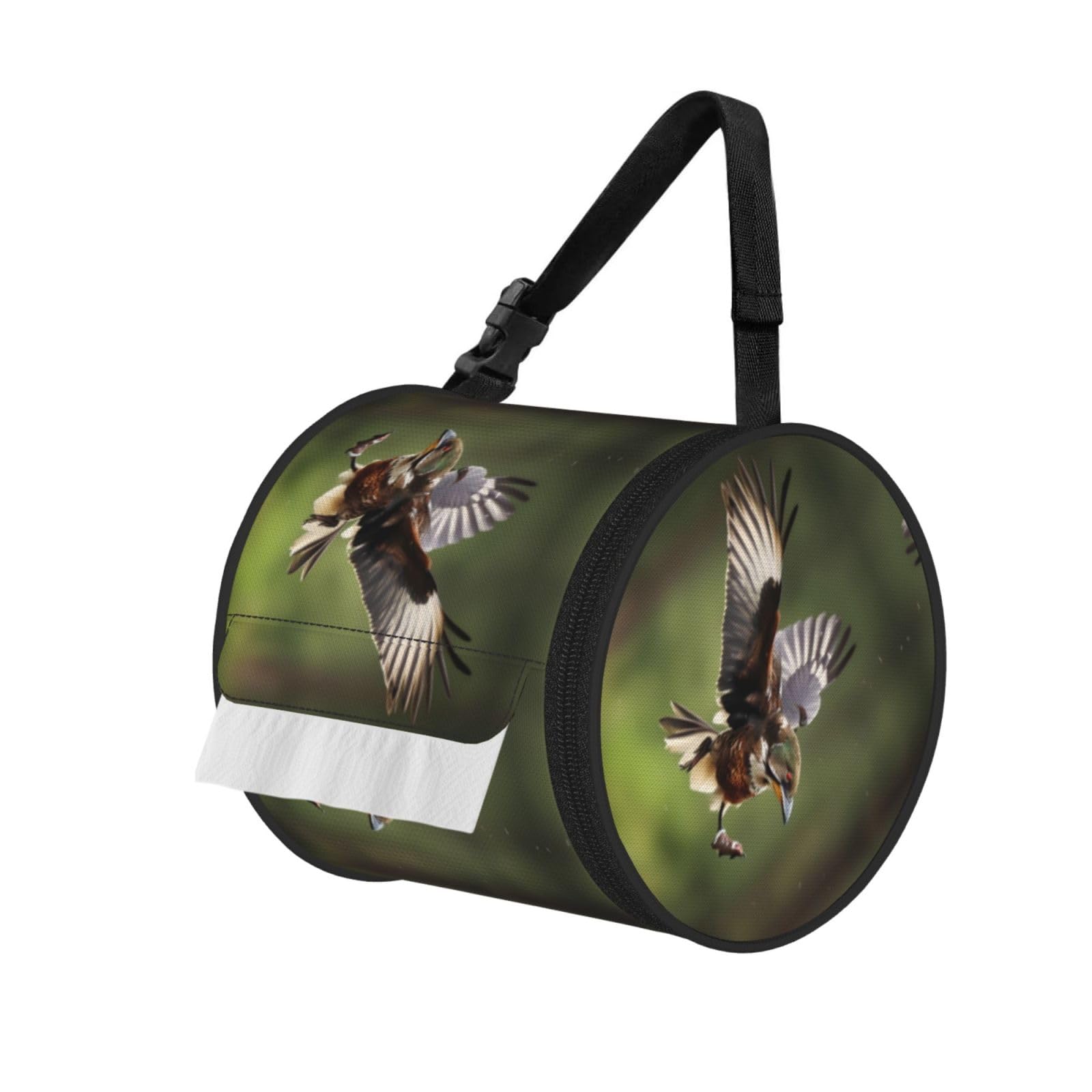 Hunting Flying Wild Printed Toilet Paper Holder Bag, Adjustable Strap Roll Paper Organizer for Car Kitchen Outdoor