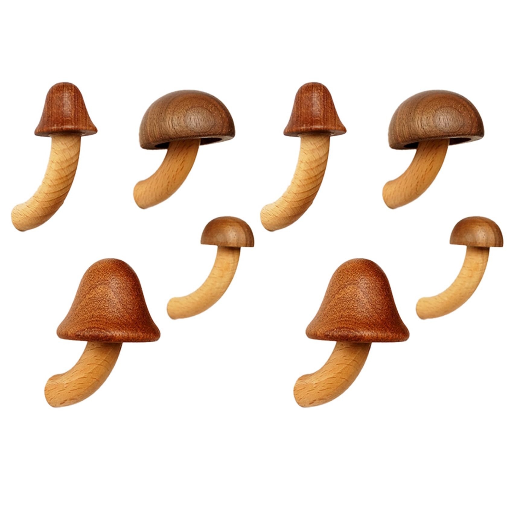 Vjsujehgy 8Pcs Wooden Mushroom Refrigerator Magnet Home Kitchen Refrigerator Magnet 3D Solid Wood Magnet Crafts Ornament