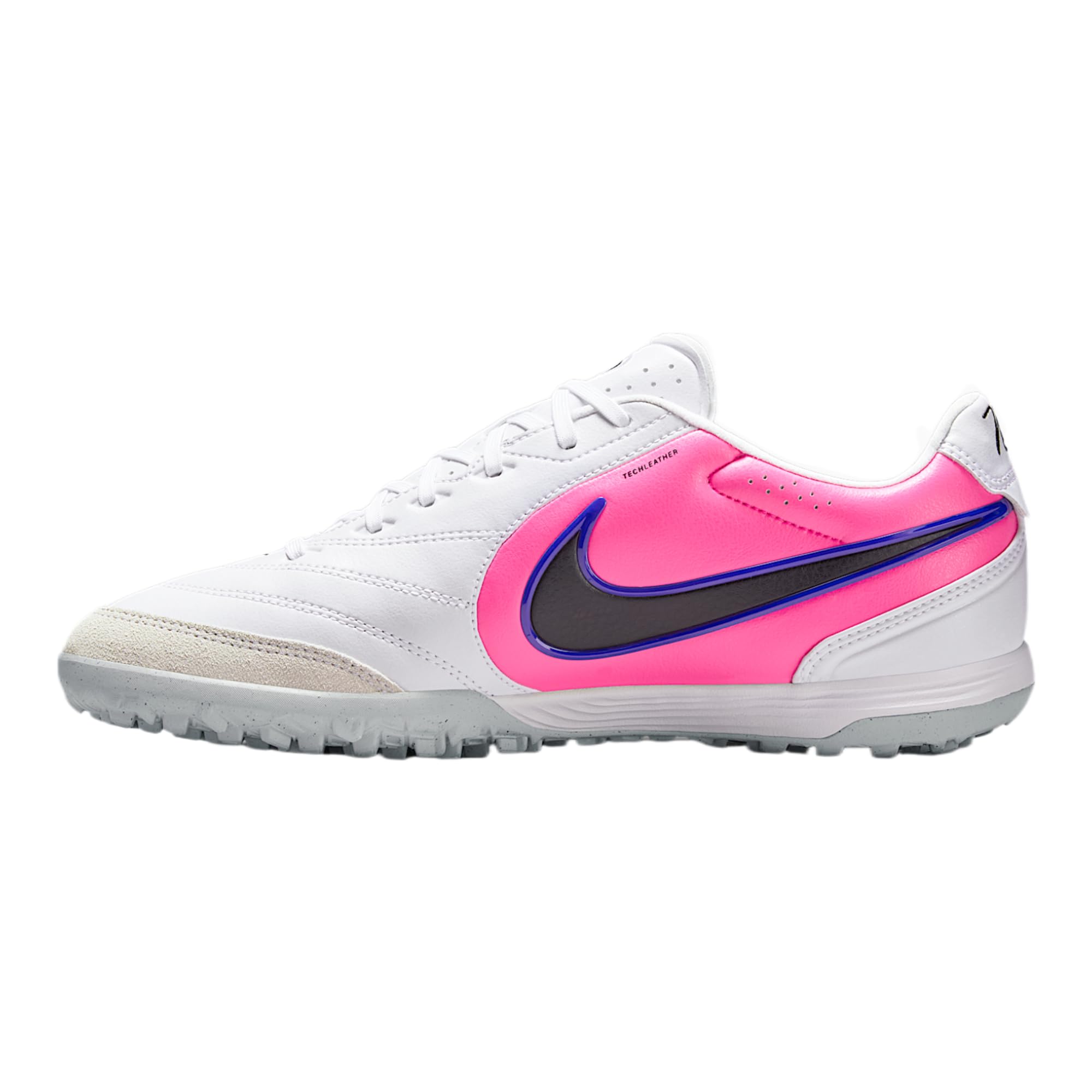 Tiempo Ligera Pro Turf Low-Top Soccer Shoes (White/Racer Blue/Pink Blast/Black)