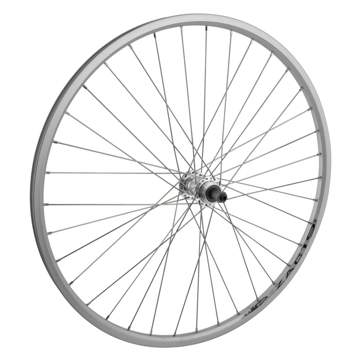 Wheel Rear 26 x 1.5, WEI-ZAC19, Silver, QR Alloy FW 5-7sp Silver Hub, 14g SS Spokes, 36H