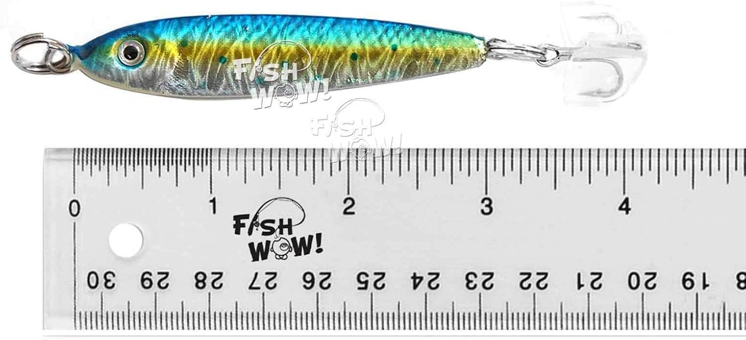 10pcs 1oz Fish Mega Live Metal Bait Jig with a Treble Hook 5-Color Set