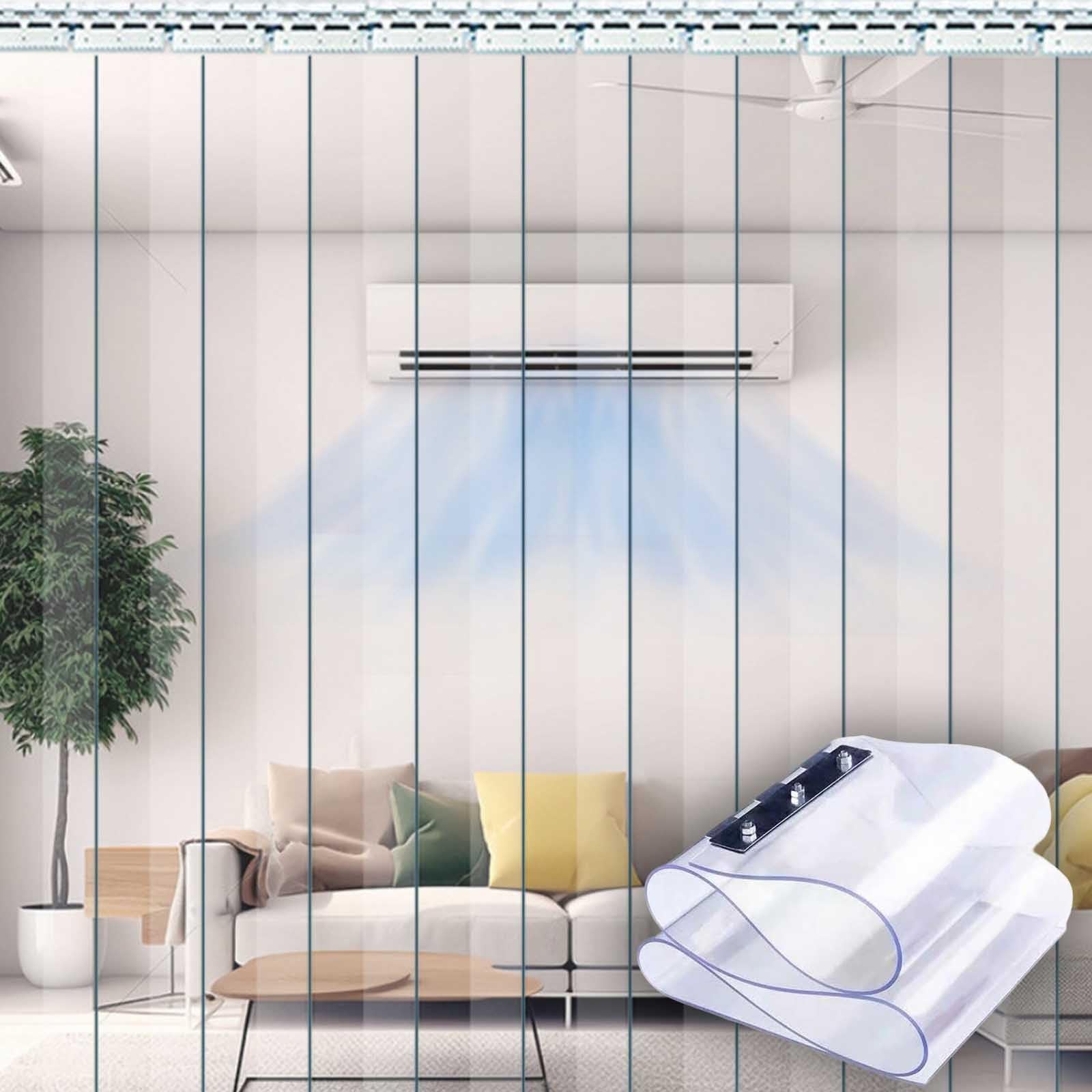 Rideau De Porte Laniere Plastique Rideaux À Lamelles Verticales Transparent Rideau Exterieur Porte Anti Chaleur Rideau Exterieur Impermeable(2.5mm,W18cmxH260cm)