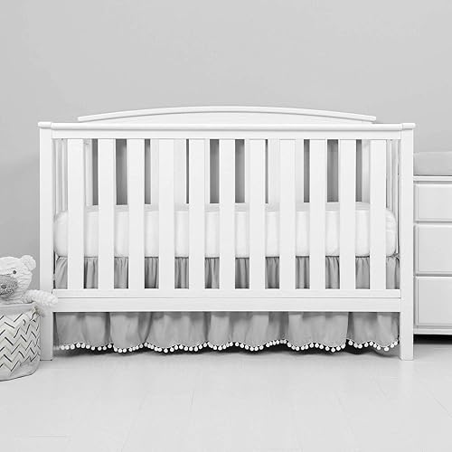 Miniatura 3 de Falda de cuna  Falda de cuna con pompones, falda de cuna con volantes, falda de cuna con pompones, falda de cama para cuna para bebés niños o niñas