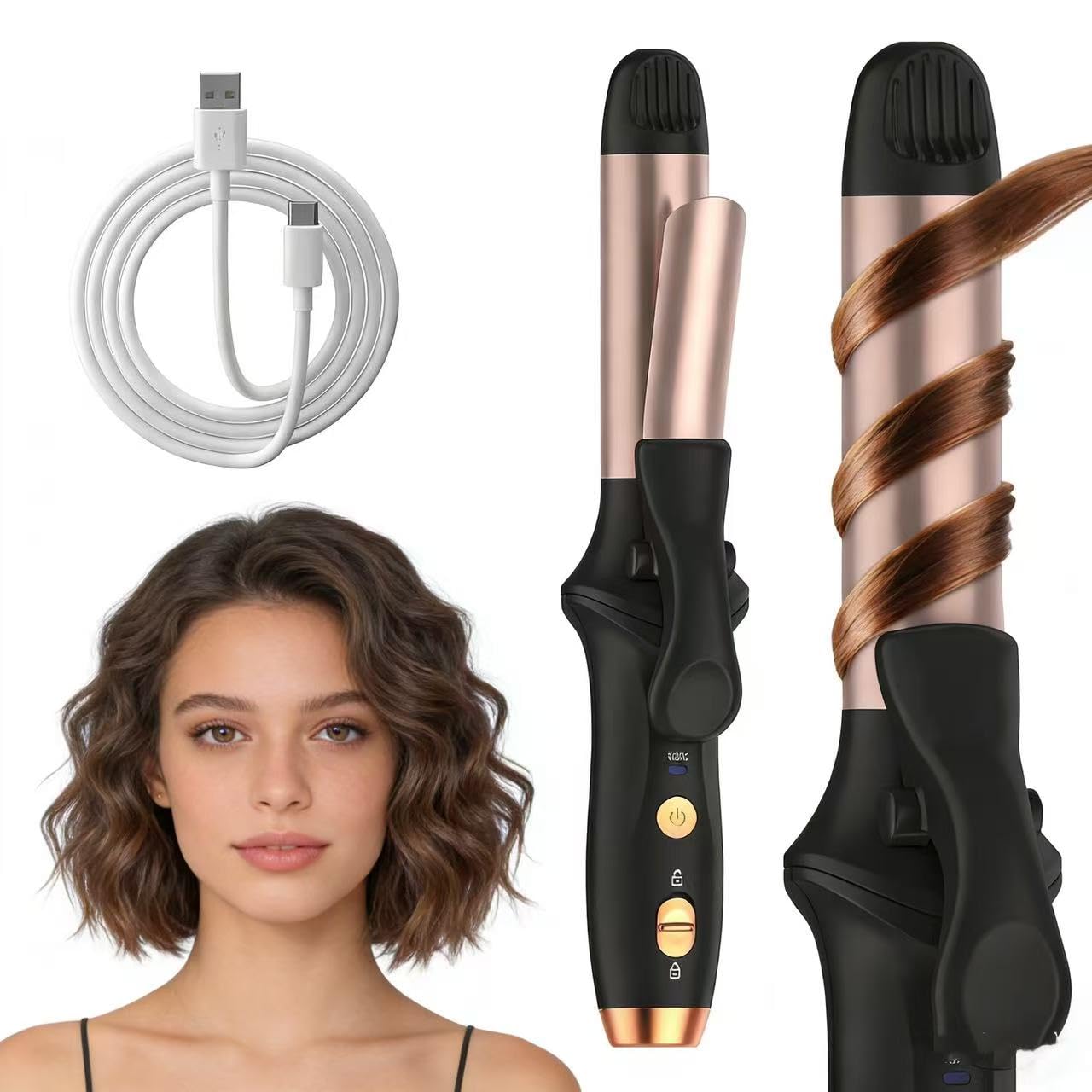 LNSTN Cordless Curling Iron Travel Mini