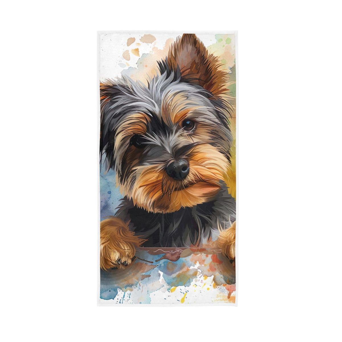 LSRCPD Cute Puppy Watercolor Hand Towels Soft Washcloths Bathroom Towel 15 x 30 Inch
