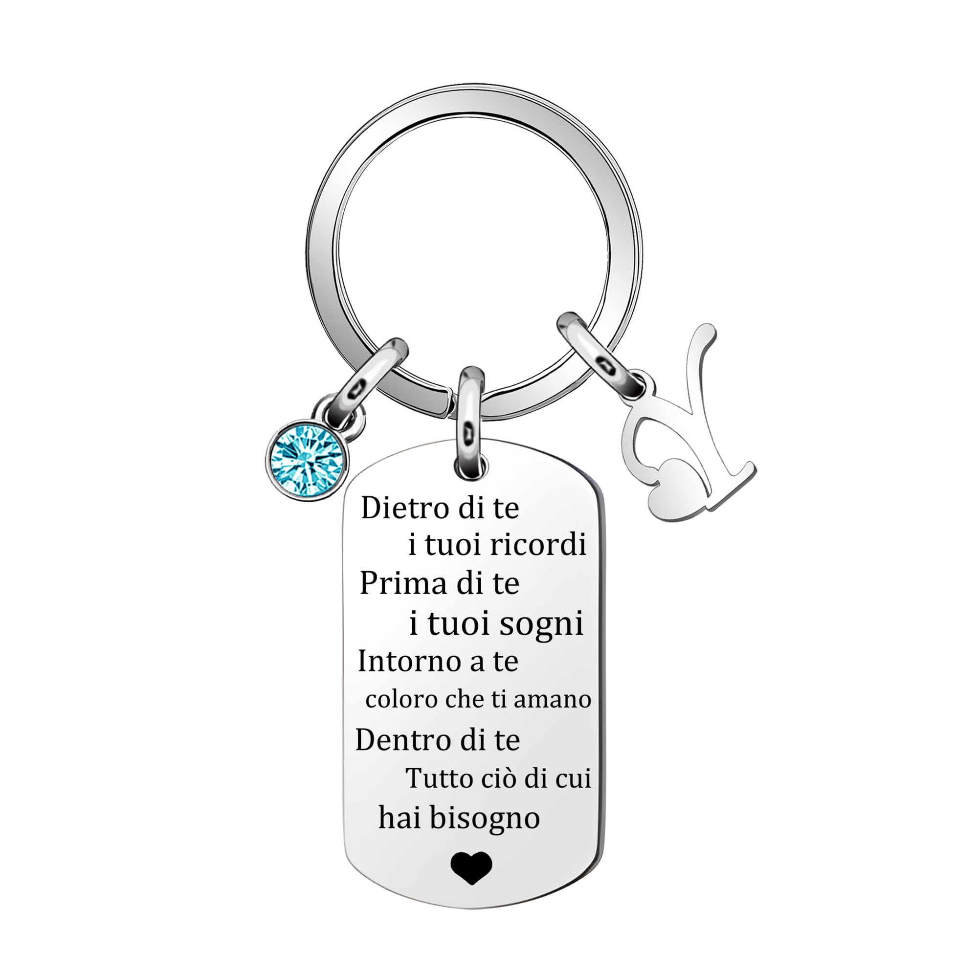 Inpirazione Portachiavi Regalo,Argento 26 Lettera A-Z Inglese Initial Pendente Portachiavi Per Le Donne Uomini Unisex Figlia Figlio Sorelle Amici Amante Compleanno Natale Laurea