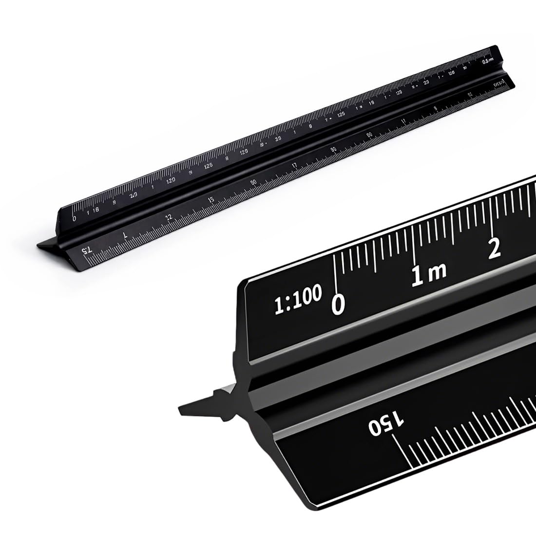 Escalímetro Profesional - Regla Triangular De Aluminio - 30 Cm - 1:20 1:50 1:75 1:100 1:125