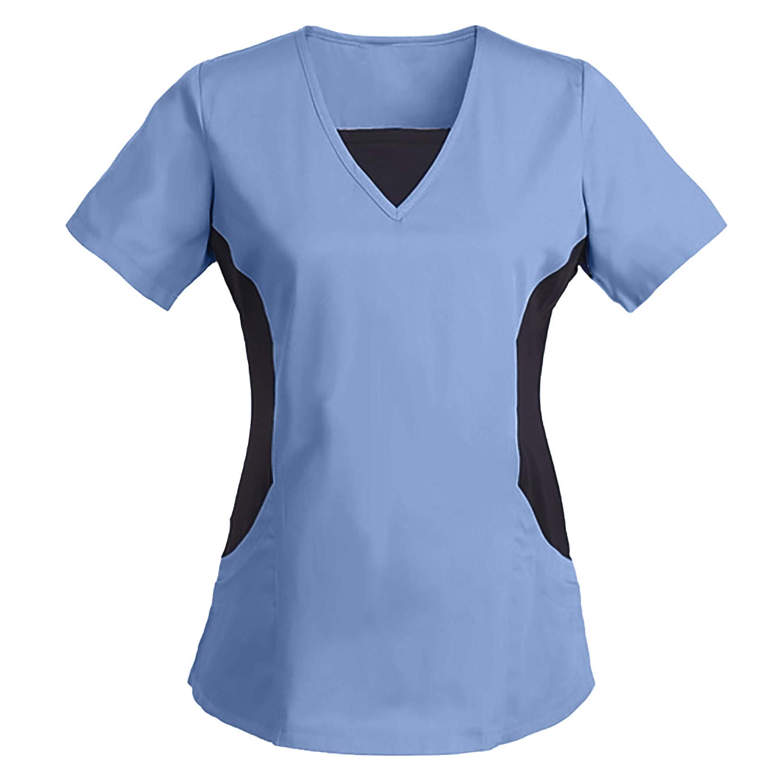 Fulidngzg Uniforme Enfermera: Uniforme Enfermera Médico Cocinero Uniforme Estetica Elástico Uniforme Limpieza Veterinaria Uniforme Sanitario Manga Corta Pico Ropa Trabajo Casaca Sanitaria Unisex
