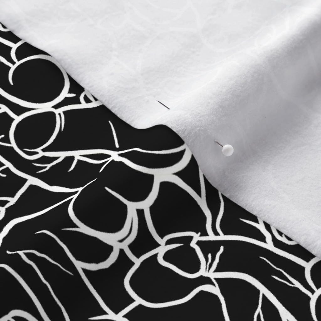 Spoonflower Fabric - Black White Male Anatomy Body Penis Adult Man Printed on Polartec(R) Fleece Fabric by The Yard - Sewing Blankets Loungewear and No-Sew Projects