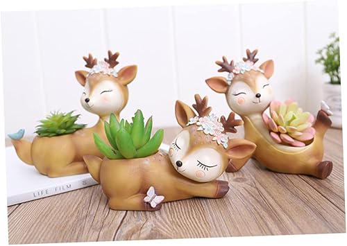 Miniatura 6 de Yardwe 1 soporte para plantas de animales, mini maceta de resina para escritorio, maceta de resina, suculentas, macetas, jarrón, tapicería, macetas