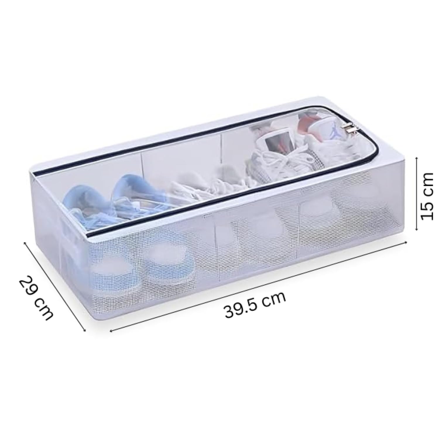 Shoe Storage Box with Transparent Cover & Dividers | Foldable, Dustproof, Under Bed Shoe Organizer for Sneakers, Heels & Sandals | Large Capacity Shoe Rack Box for Home & Closet(3 Box)