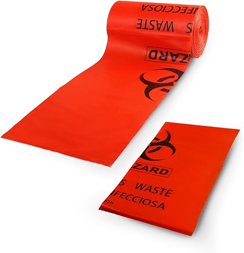 Bolsas de riesgo biológico Bolsas de basura resistentes de 10 galones 50 bolsas de eliminación de residuos de riesgo biológico Bolsas de basura