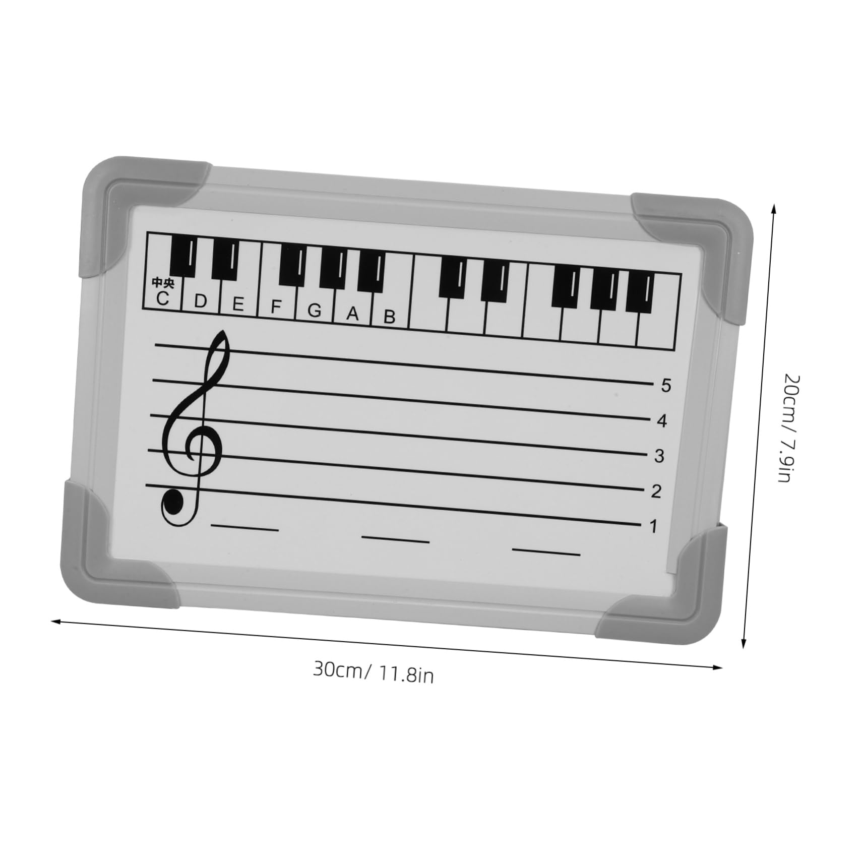 SEWACC Music Staff Whiteboard Dry Erase Board for Classroom Home Musical Notes Bulletin Board 1 Set White