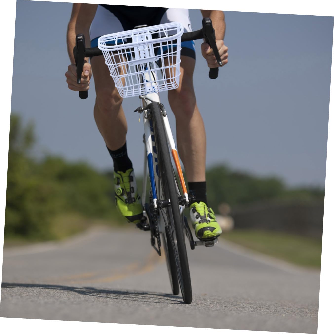 Cesta Estable Delantera Bicicleta para Eléctrica de Hierro Accesorio Grueso Tapa y Seguro Adecuado al en para Uso Aire Libre
