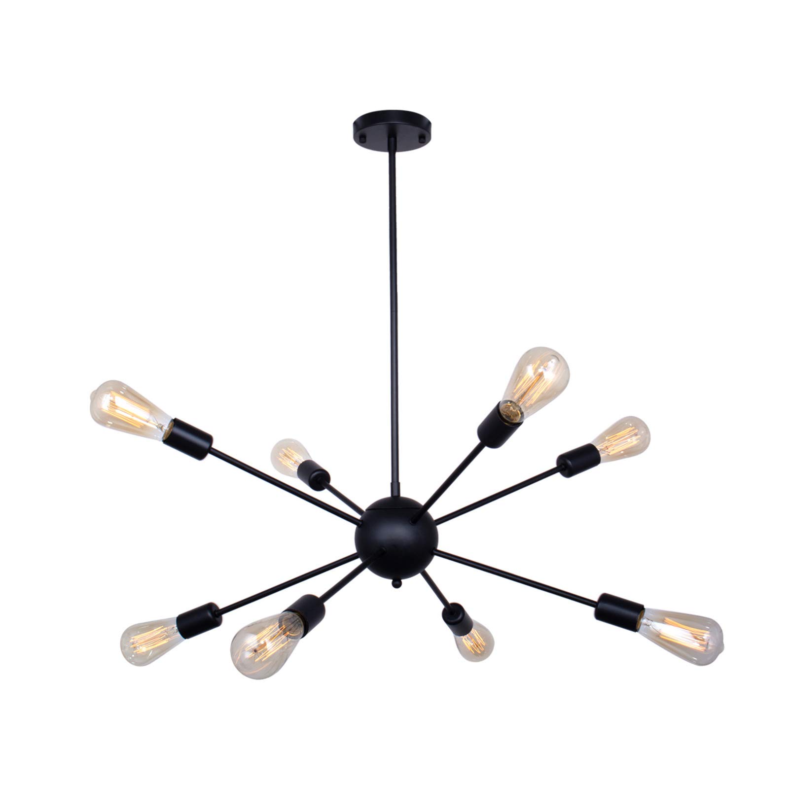 CSXSXAUO Vintage Sputnik Chandelier,Industrial Ceiling Light Fixture,E27 Pendant Fixtures Black for Dining Room,Home,Entryway-Black 8 Lights(28.3x13.4in) It's so kind of you