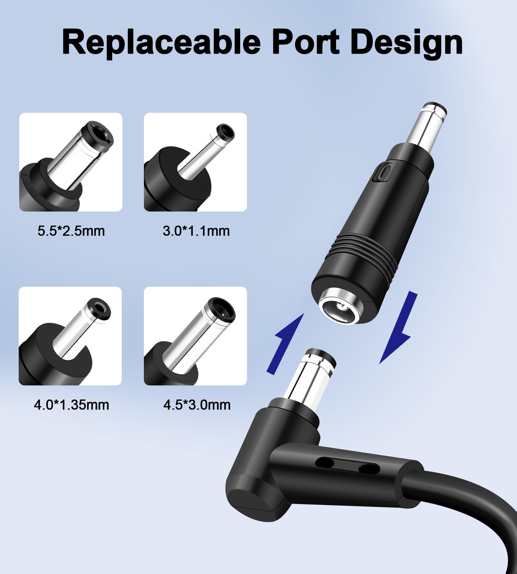 45 W, 65 W, kabel do ładowania, kompatybilny z ASUS Vivobook 14, 15, 17, S13, S14, S15, Zenbook Flip Chromebook, Eeebook, Transformer, seria Imaginebook, laptop, ładowarka z 3 okrągłymi przyłączami
