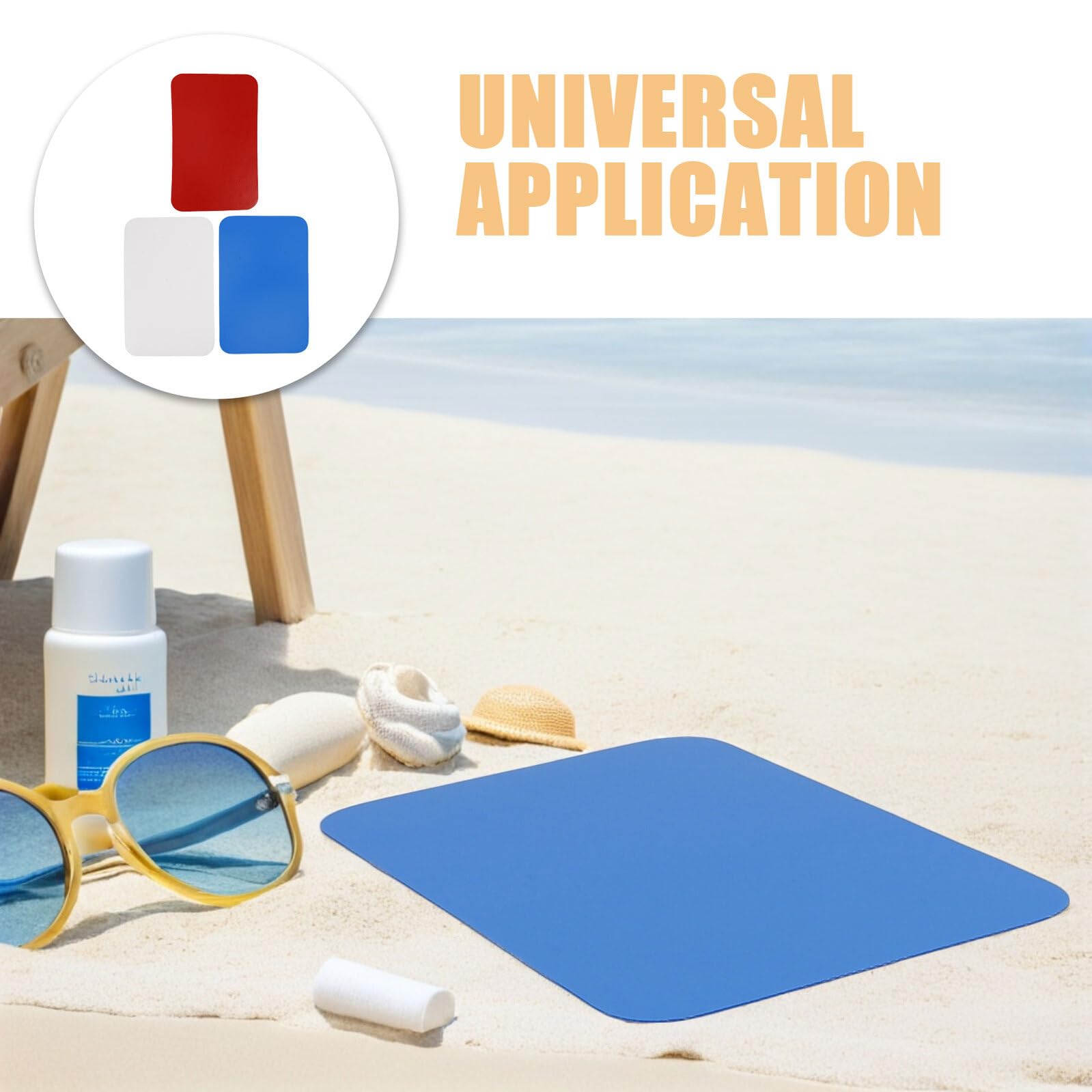 Vaguelly Kit de Reparación para Kayak Inflable 9 Parches de PVC Impermeables para Reparación de Botes y Canoas Inflables, Parches Resistentes para Actividades al Aire Libre