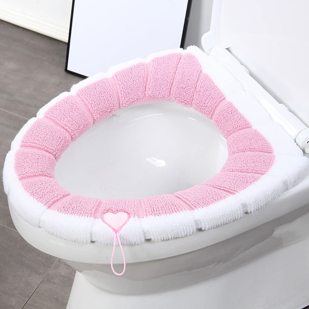 Coprisedile WC In Memory Foam, Spesso E Morbido, Lavabile, Rosa (30 X 10 Cm), Antiscivolo - 3