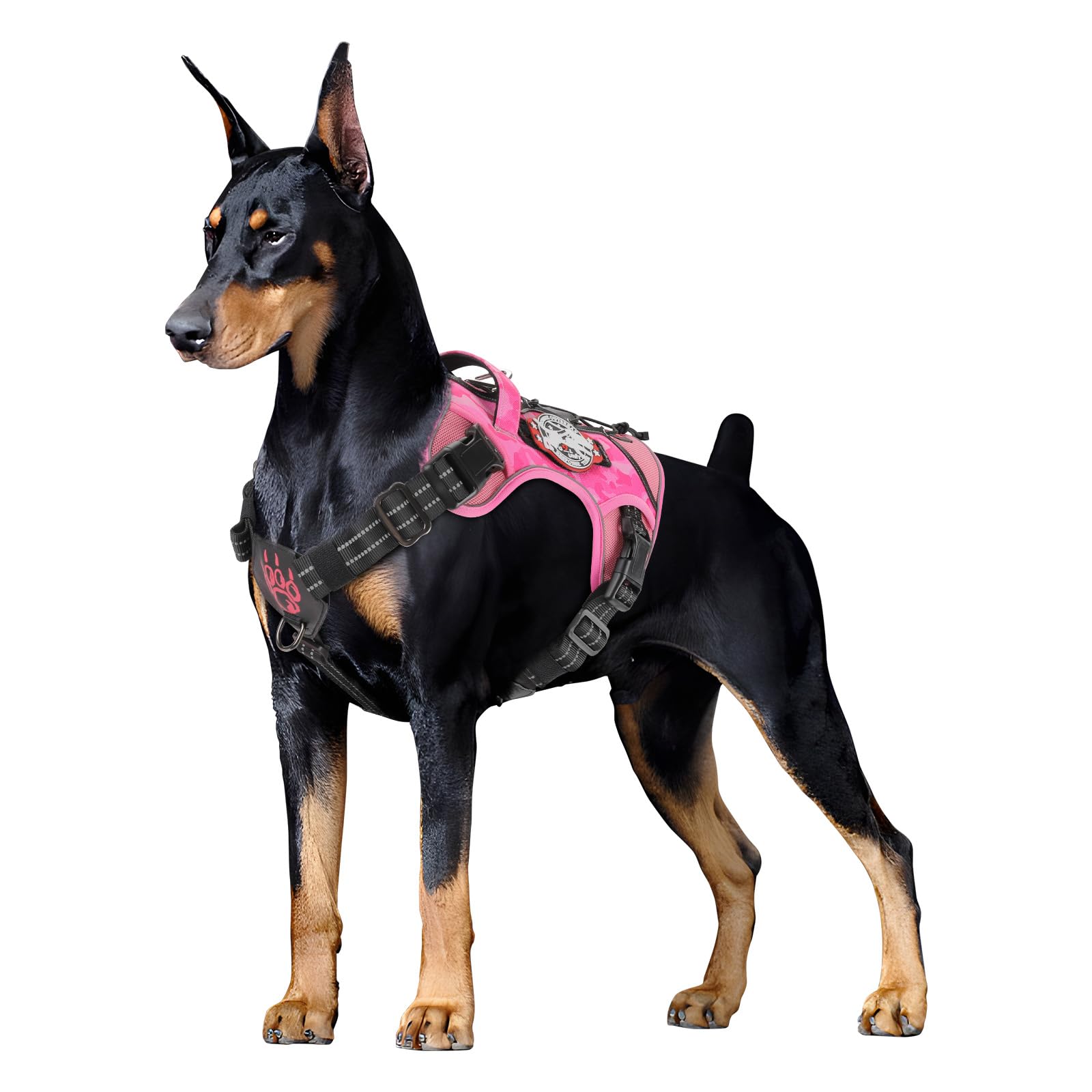 Petnanny Breathable Tactical Dog Harness - No-Pull Training Vest for Medium Breeds | Service-Ready w/Reflective Strips, Handle & AirTag Pocket | Escape-Proof for Walks & Hiking - image 4