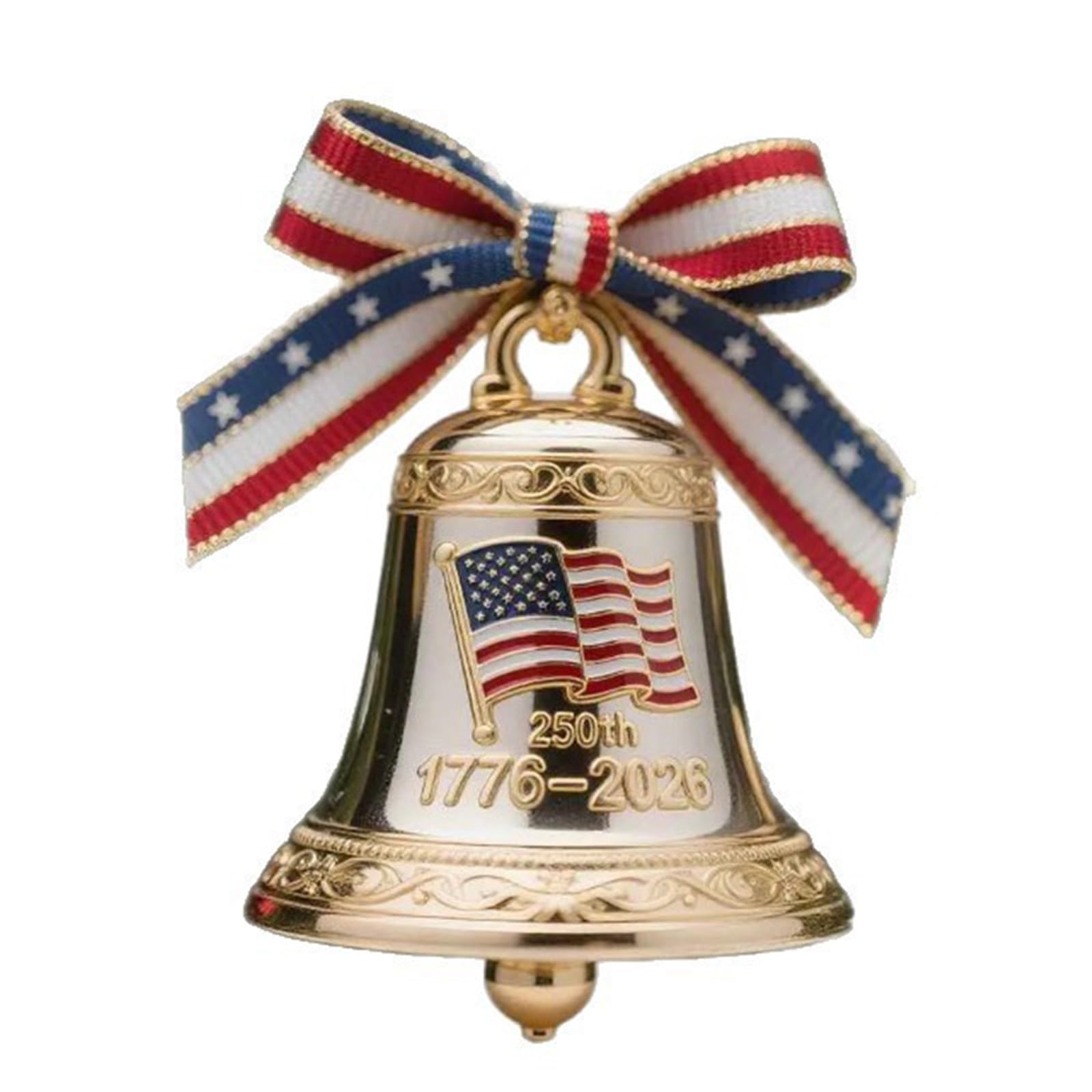 KAQNTUD Christmas Tree Decoration Metal Bells Hanging Decorations Bells 250th Anniversary Ornament for Mantle Shop Window Metal Christmas Bell Decoration
