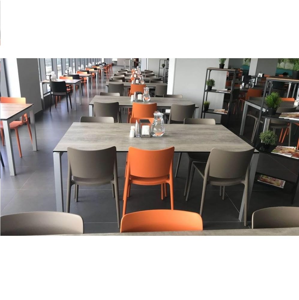 PAPATYA Joy-S 1er-Set Designer- Kunststoffstuhl, 200 kg belastbar, Leichter stapelbar Gartenstuhl, wetterfester Balkonstuhl, Terrassenstuhl, Hotelstühle, Restaurantstühle, Stapelstuhl (Orange)