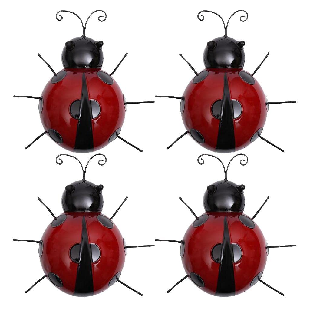 bnf® Mini Metal Ladybug Fence Hanger Wall Hanging Outdoor Garden Decor Red x4|Home & Garden | Yard, Garden & Outdoor Living | Garden Decor-image-49