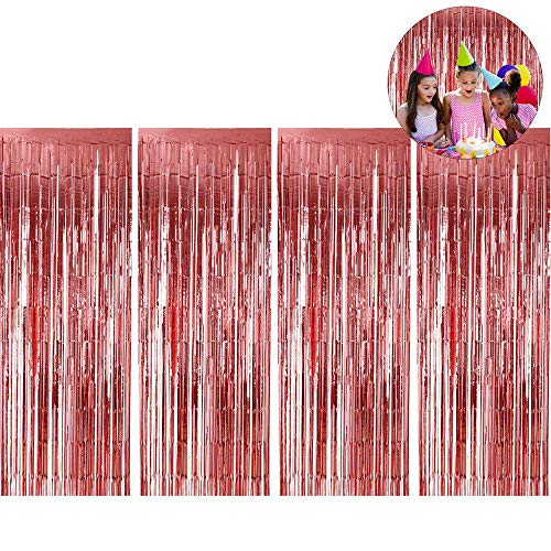 Vuffuw - Cortinas de Papel de Aluminio con Purpurina metálica para decoración de Cabina de Fotos de Bodas, cumpleaños, Navidad, Halloween