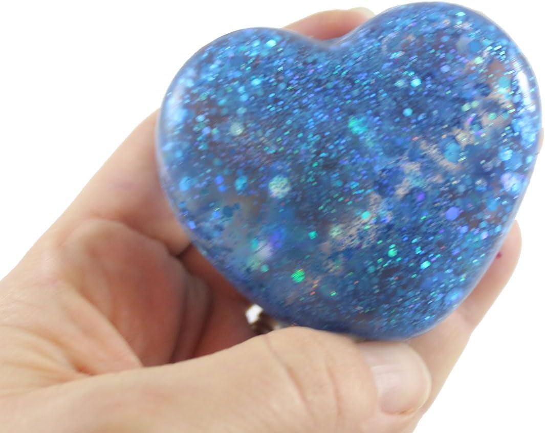 Set of 4 Heart Shaped Sugar Balls - Syrup Molasses Thick Glue/Gel Ball - Ultra Squishy Slow Rise Relaxing Sensory Fidget Stress Toy Valenines Day Love (Set of All 4 Color Hearts)