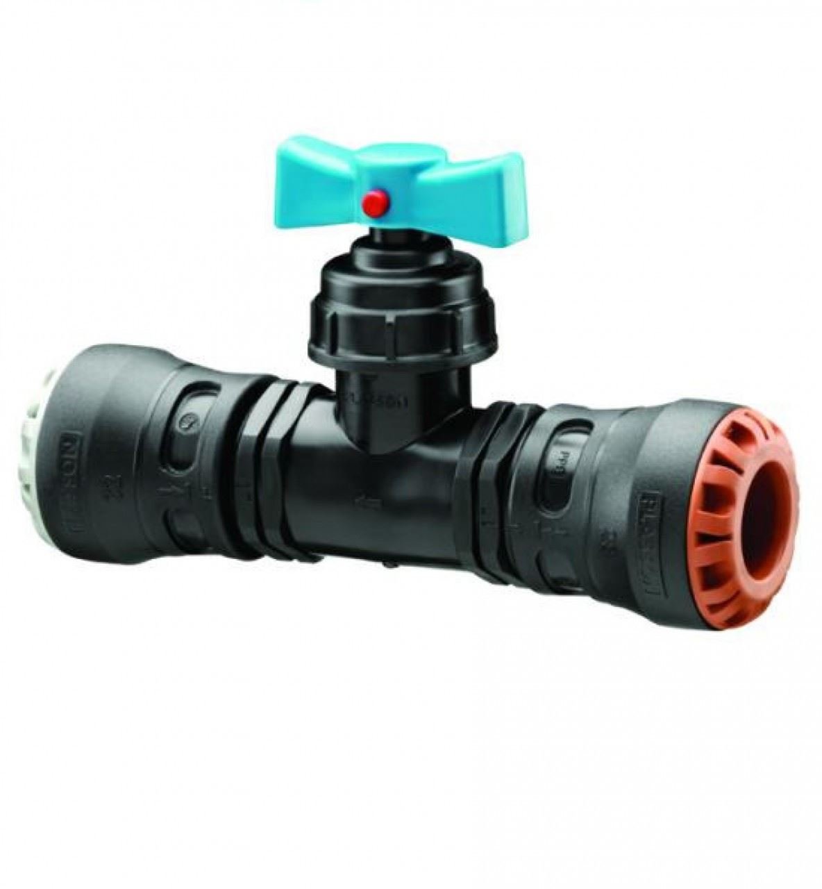 Plass-ONE 20mm x 15mm Push Fit MDPE to Copper Stop Tap - 0341C