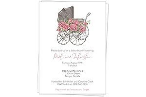 Enchanting Custom Baby Shower Invitations: Vintage Pink Victorian Elegance