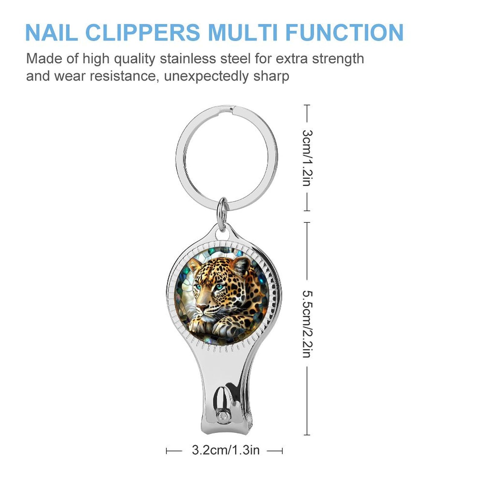 Stained Glass Leopard Nail Clippers Toenail Clipper Cutters Professional Nail Trimmer Nail Cuticle Cutter for Women Men