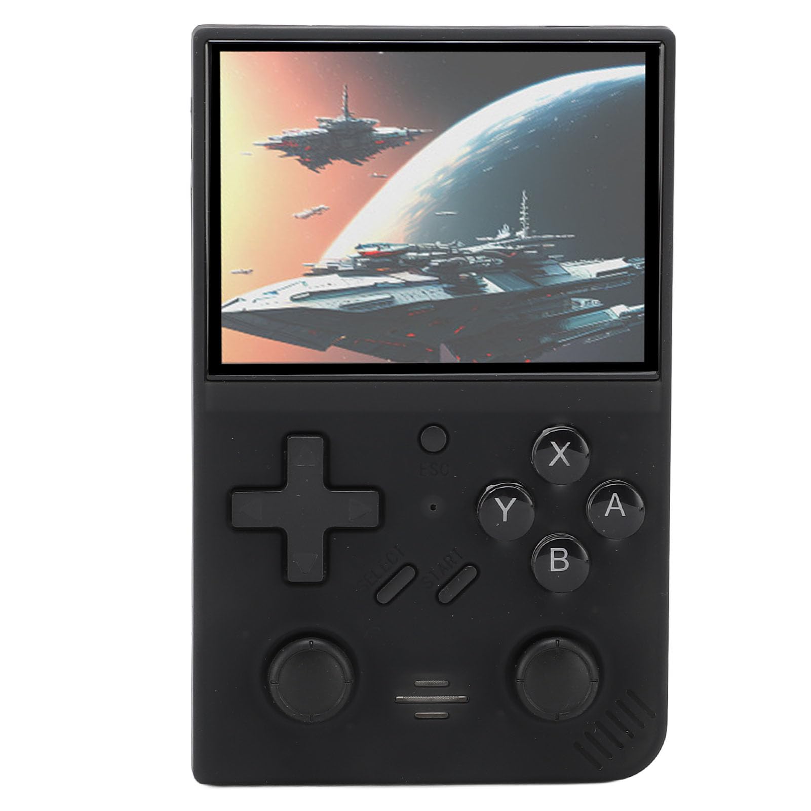 Acouto Przenośna Konsola do Gier Retro 3,5-calowy Ekran Przenośna Konsola do Gier Wideo Z Joystickami 3D Mała Karta Pamięci 64 GB dla Dzieci Pomarańczowa Z 35-calowym Pełnym Ekranem OCA i przenośną