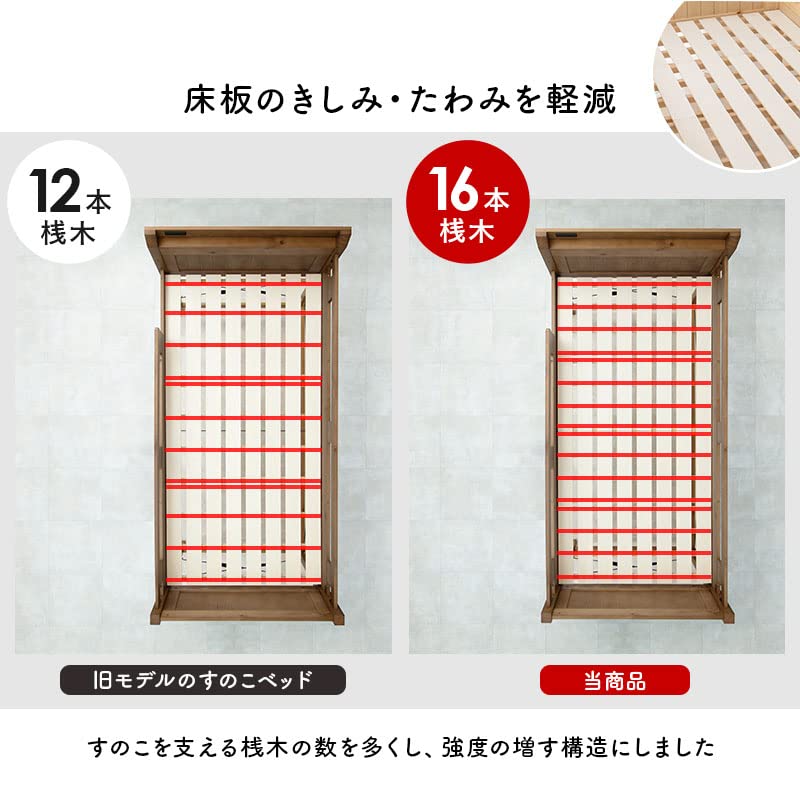 Amazon｜頑丈ロフトベッド poplar ポプラ 木製 シングル コンセント 宮 