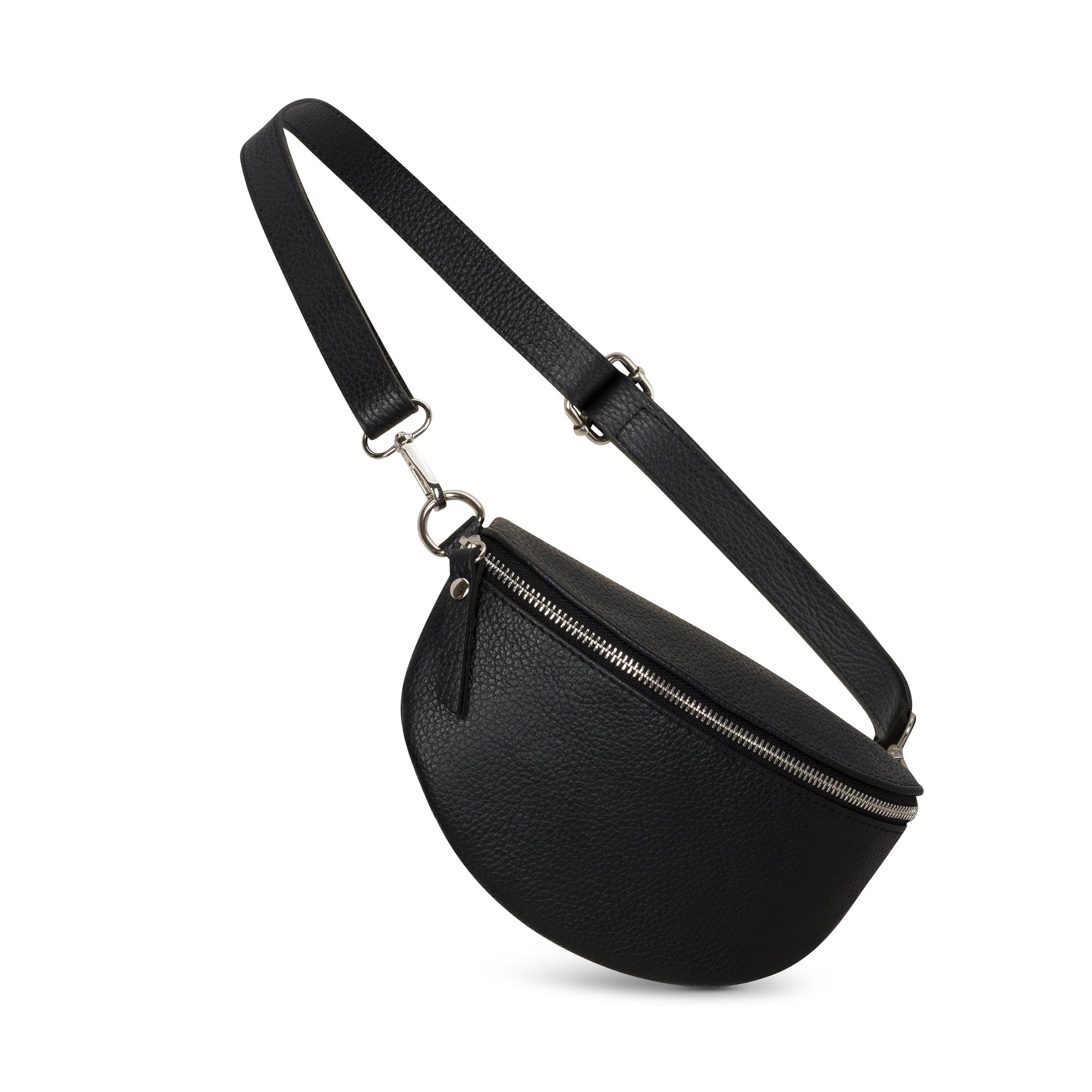 IDALIA Crossbody Bag - Genuine Leather - Fanny Pack - Shoulder Sling Bag - Made in Italy, Sold in U.S. by Idalia (Black, Small)