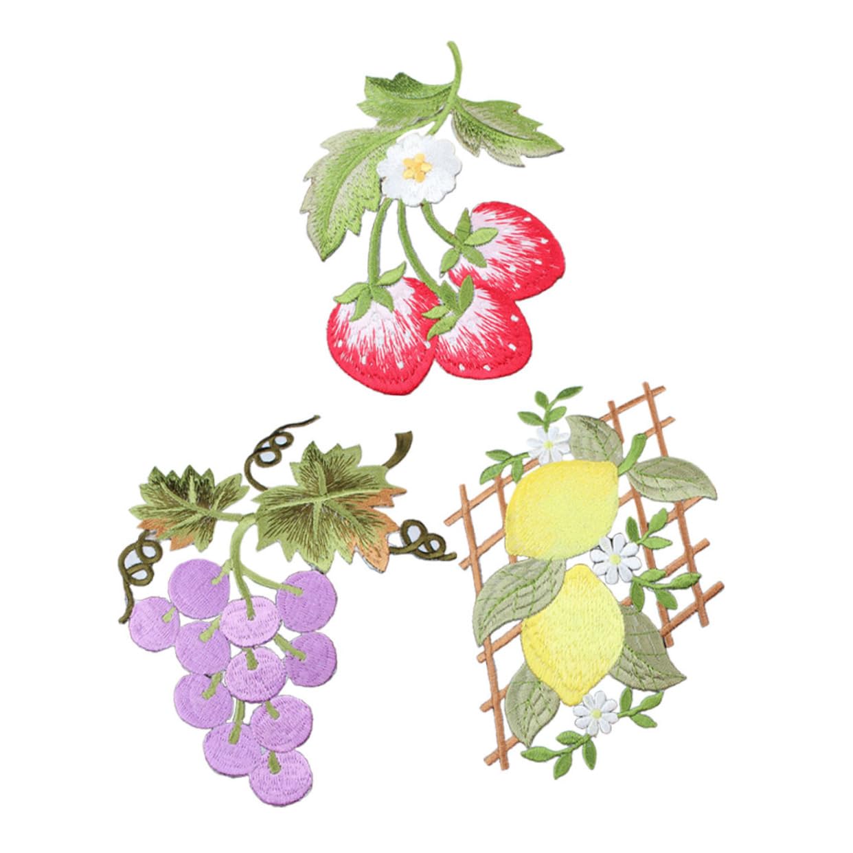 Angoily 5 Set Toppe Ricamate Frutta Per Cucire Applique Decorativi Per Giubbotti E Abbigliamento Design Fragola Per Riparazioni E Abbellimenti Tessili 3 Pezzi*5