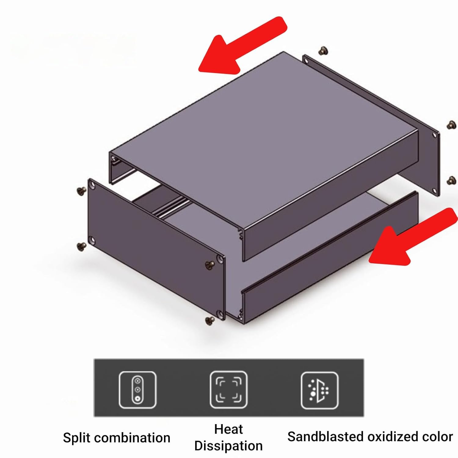 Ticfox Aluminum Project Enclosure Box, Electronic Project Enclosures Case - Image 3