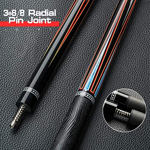 Kl-08 Carbon Fiber Pool Cue Stick Professional Billiards Cue (Adjustable Weight, Carbon Technology Low Deflection Billiard Shaft, 3/8 * 8 Radial Pin Joint, 12.5Mm,147Cm) (Kl-08) #TOP7
